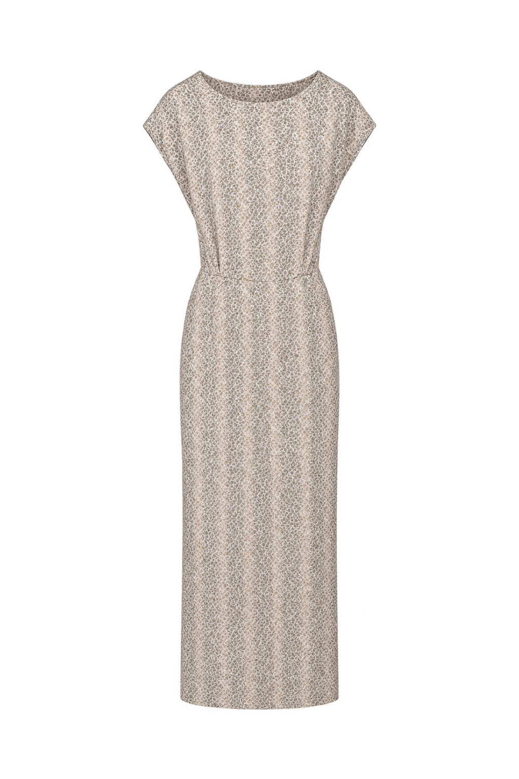 1950s Cream Brocade Dress - Front View