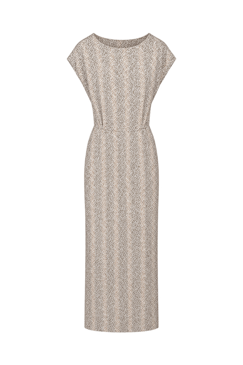 1950s Cream Brocade Dress - Front View