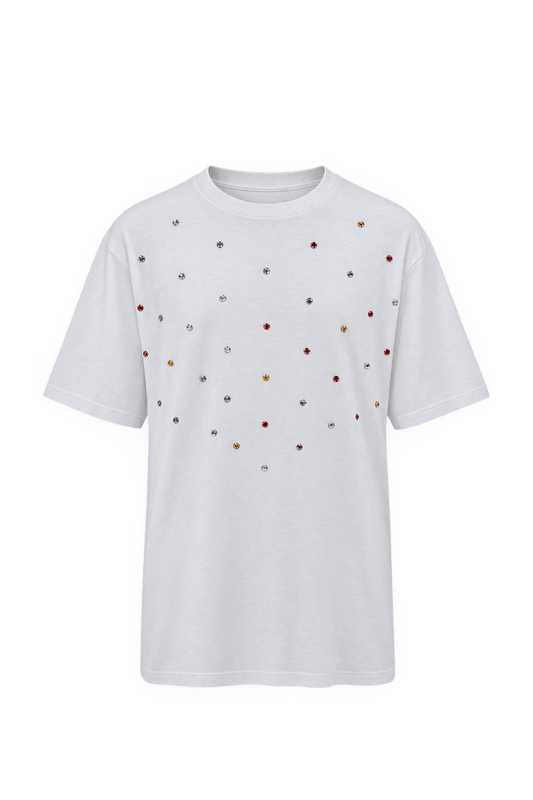 1980s White Smooth Knit T-Shirt - Front View