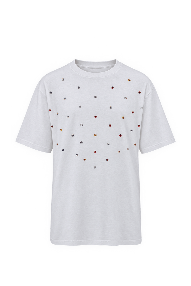 1980s White Smooth Knit T-Shirt - Front View