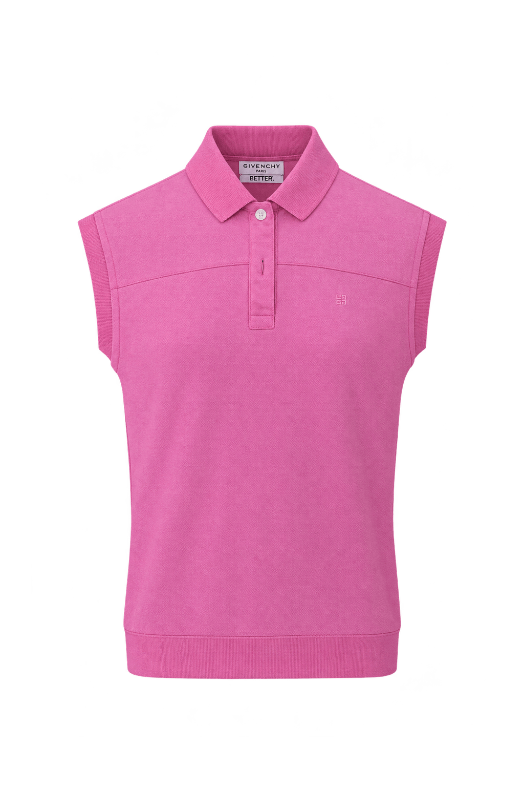 1980s Bright Pink Knit Polo - Front View