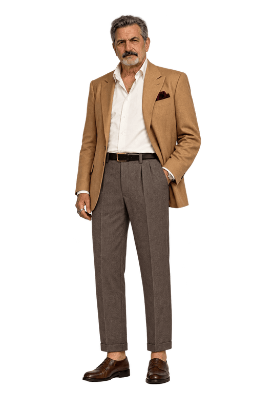 1980s Medium Brown Wool Trousers - Model