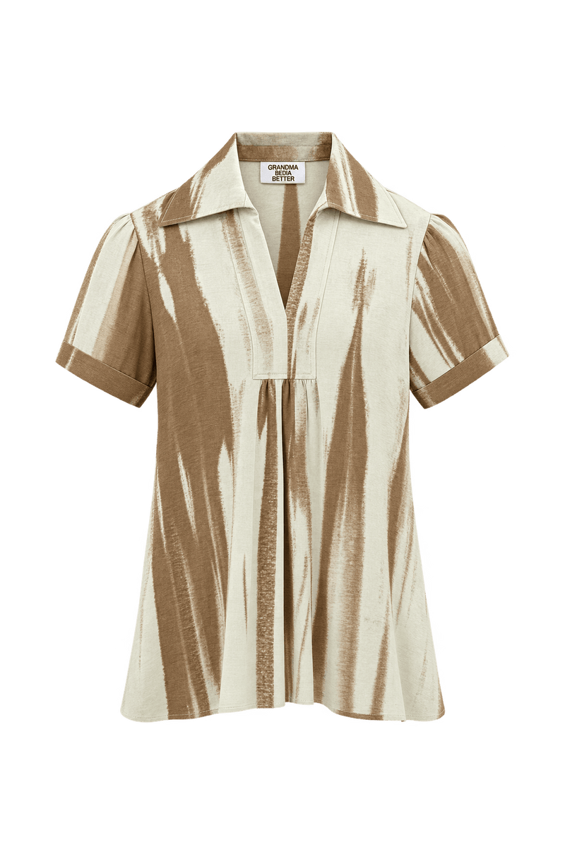 1970s Cream Unverified Woven Blouse - Front View