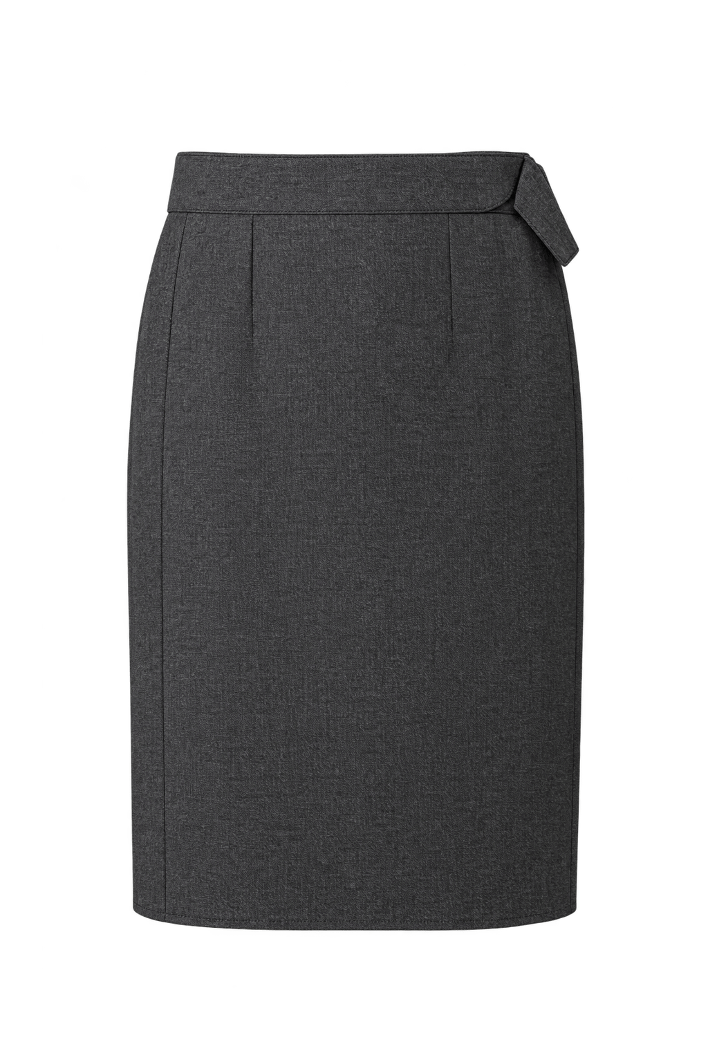 1990s Charcoal Gray Unverified Woven Fabric Skirt - Front View