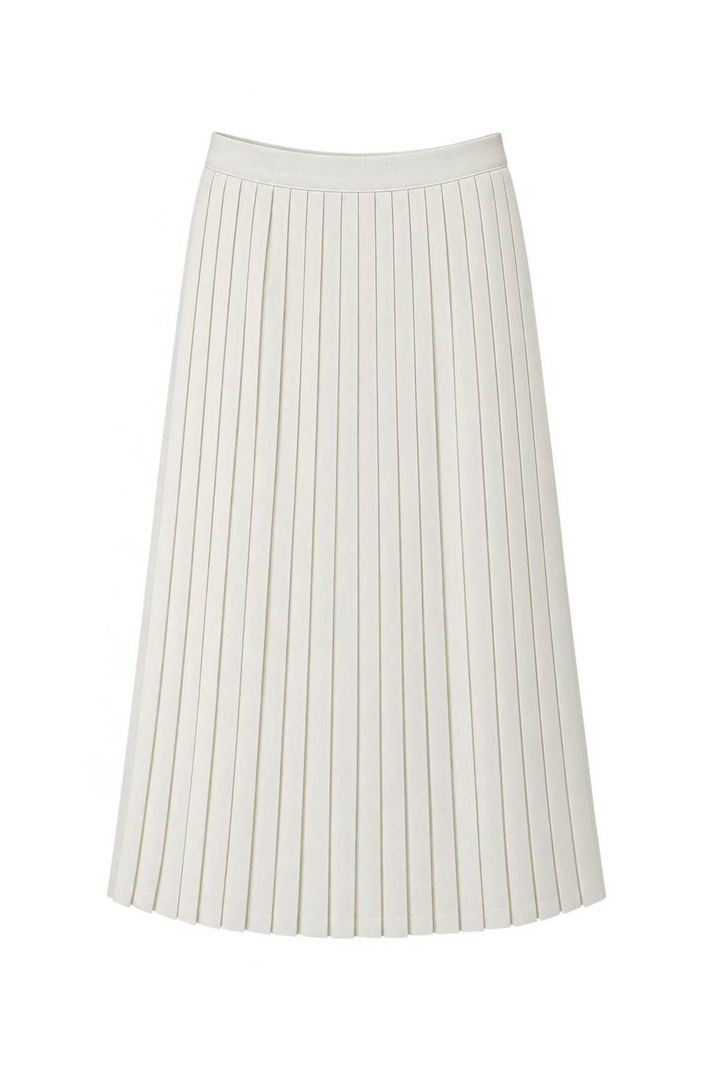 1980s Cream White Unverified Woven Skirt - Front View