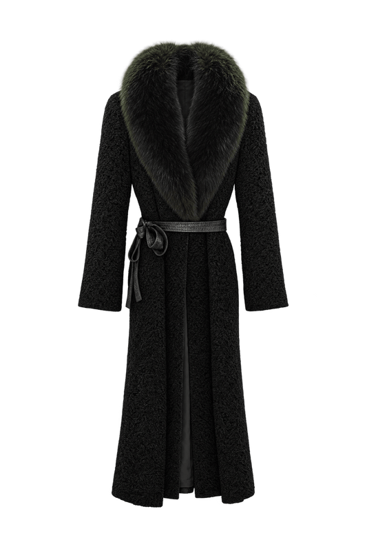 1980s Black Fur Coat - Front View