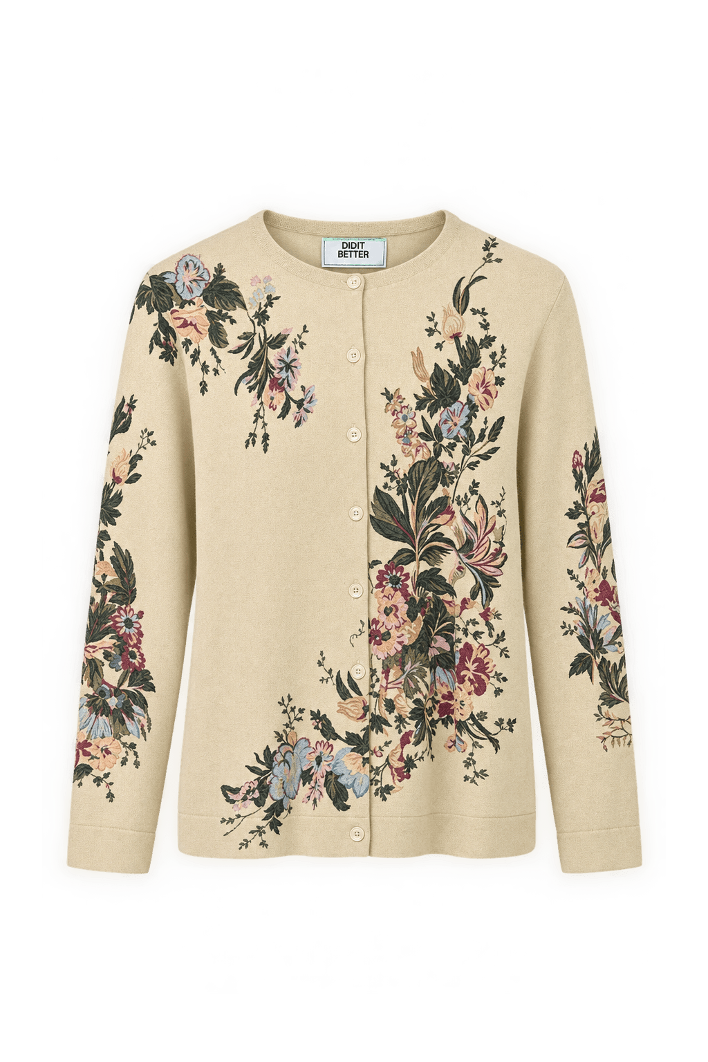 1980s Pale Butter Yellow Knit Cardigan - Front View