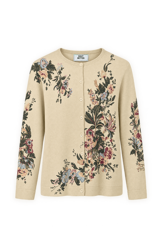 1980s Pale Butter Yellow Knit Cardigan - Front View