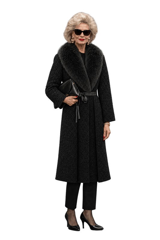 1980s Black Fur Coat - Model
