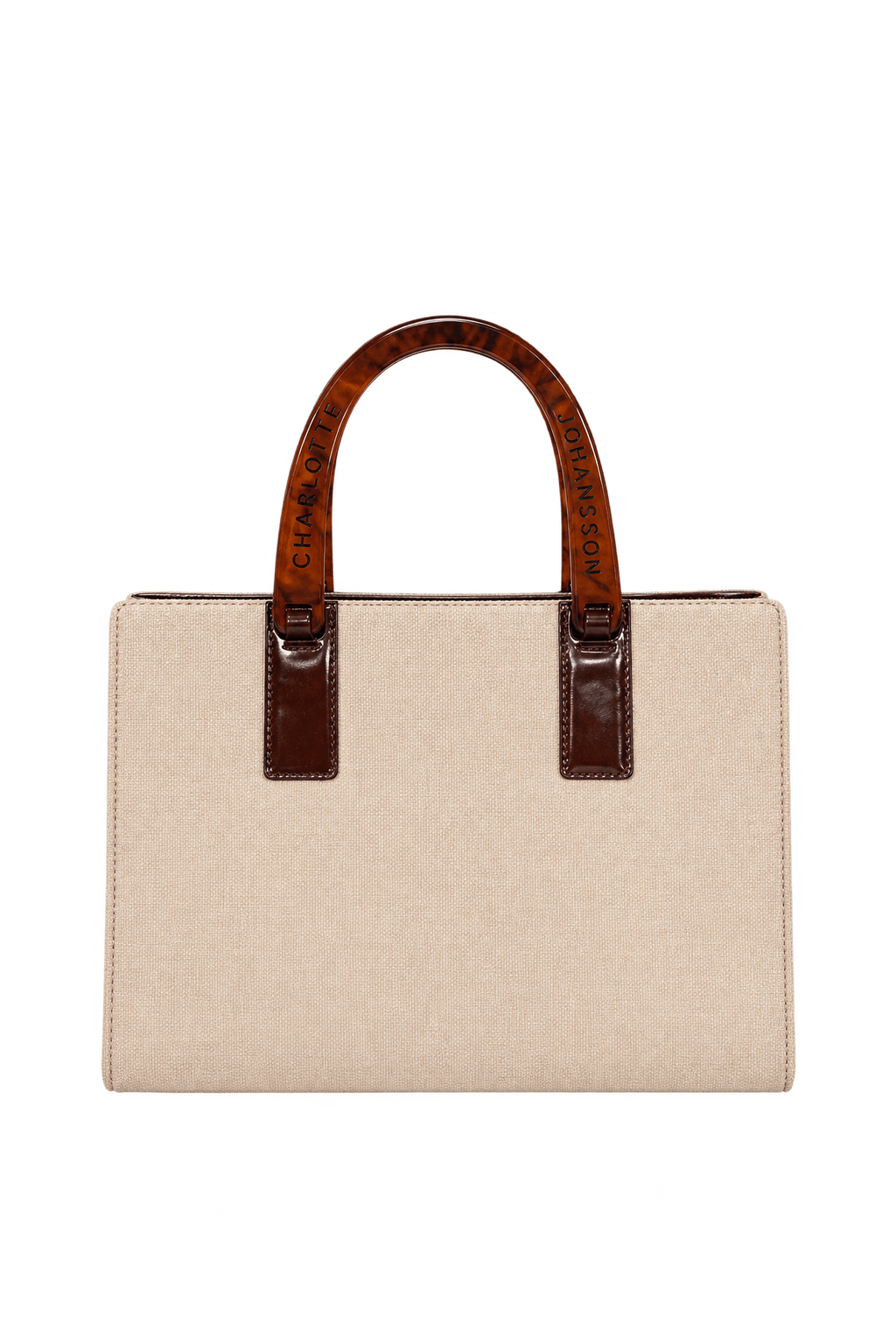 1980s Beige Woven Handbag - Front View