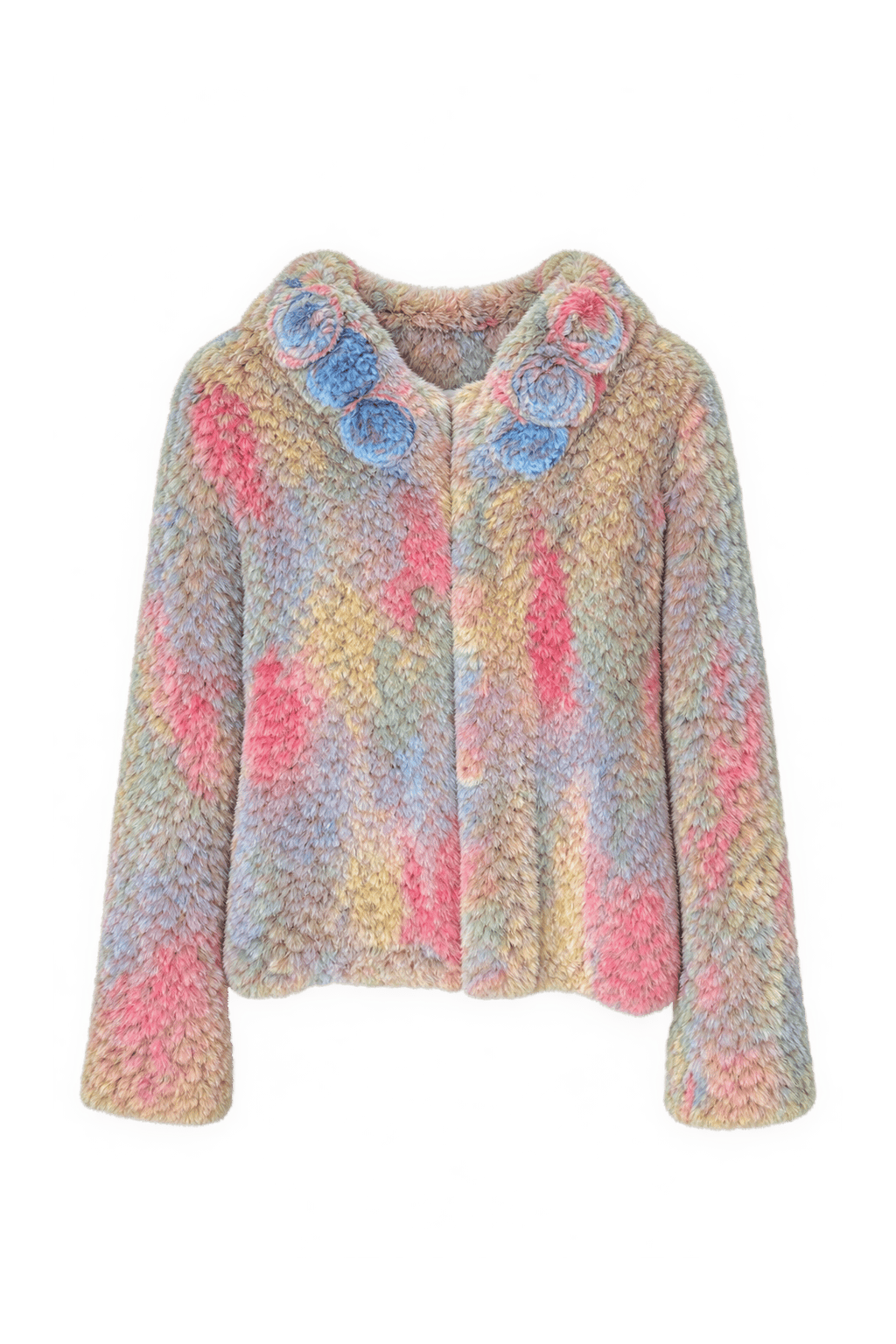 1980s Pastel Beige Fur Coat - Front View