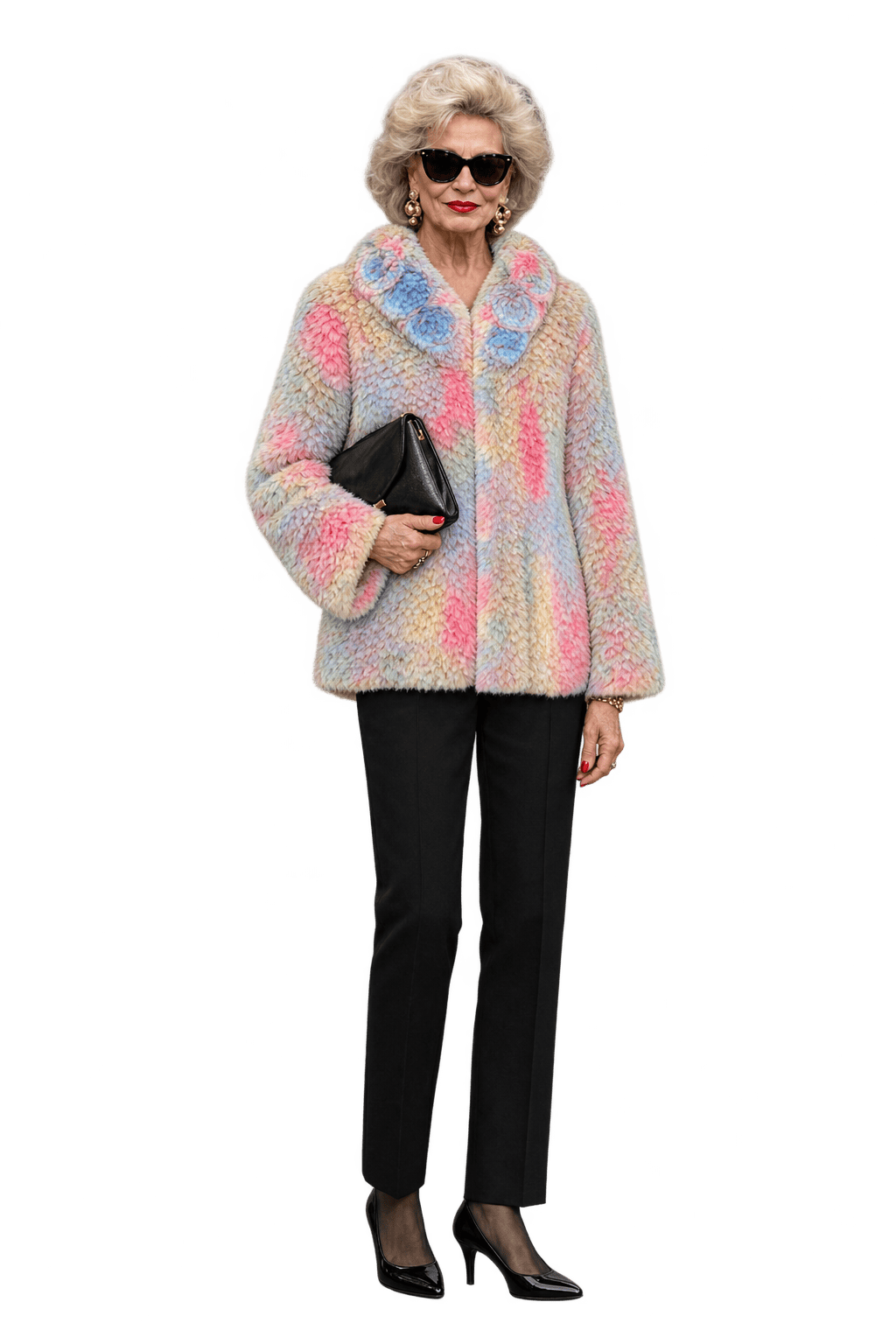 1980s Pastel Beige Fur Coat - Model