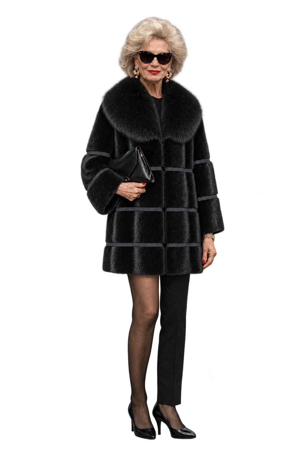 1980s Black Fur Coat - Model