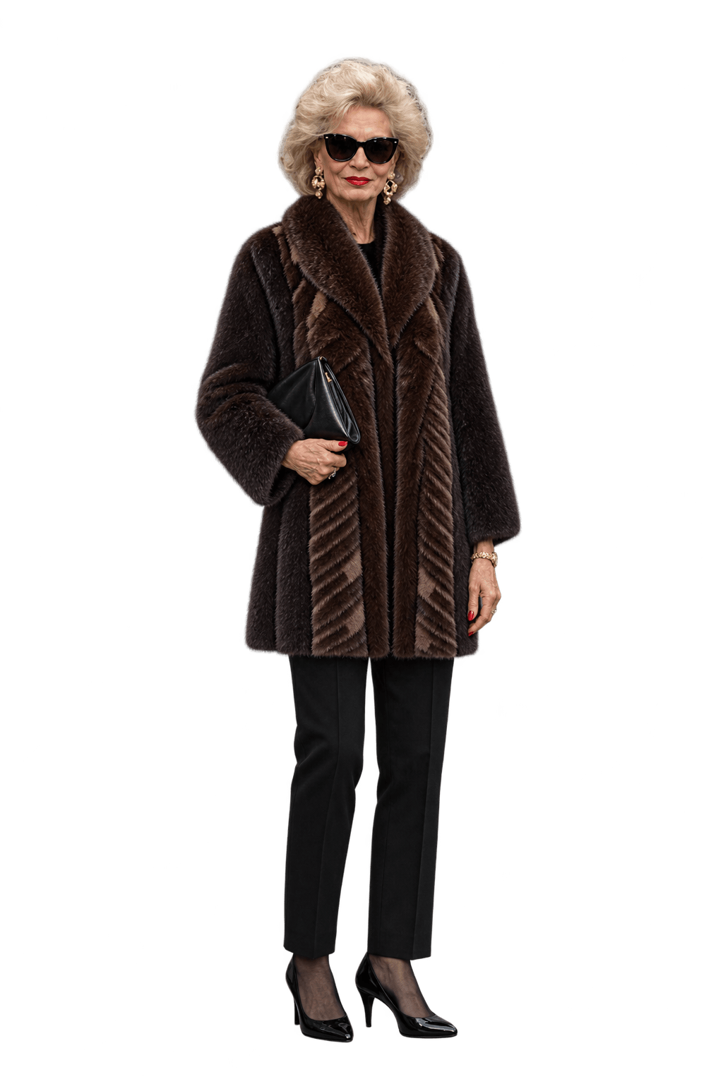 1980s Dark Chocolate Brown Fur Coat - Model