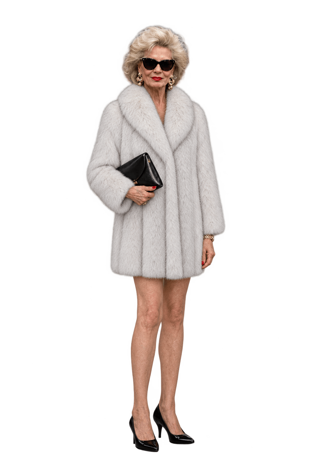 1980s Creamy Ivory Fur Coat - Model